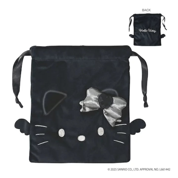 Hello Kitty Black Angel Drawstring Bag
