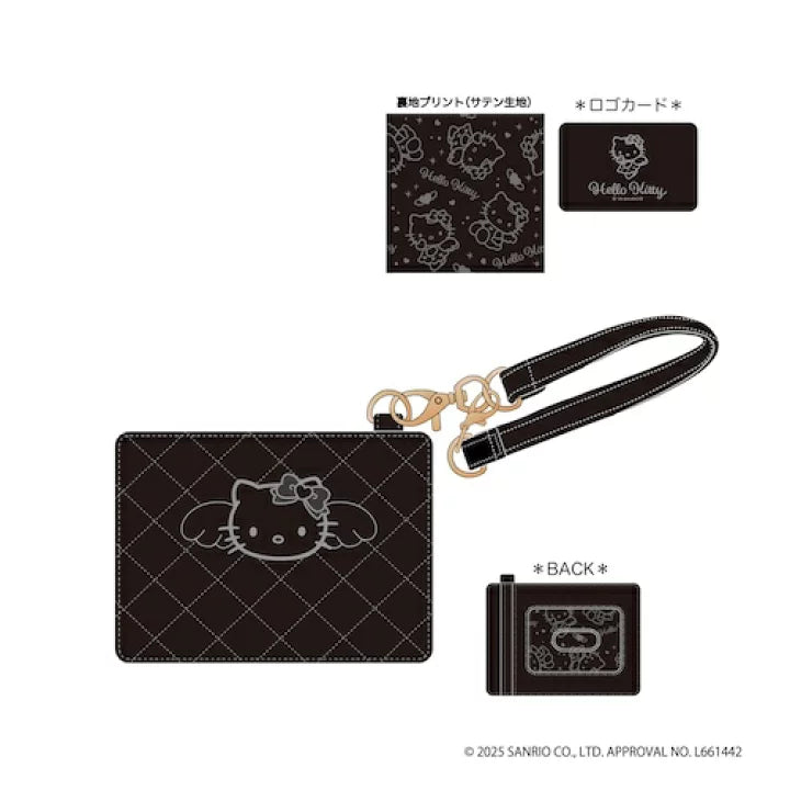 Hello Kitty Black Angel Quilted Pass Case