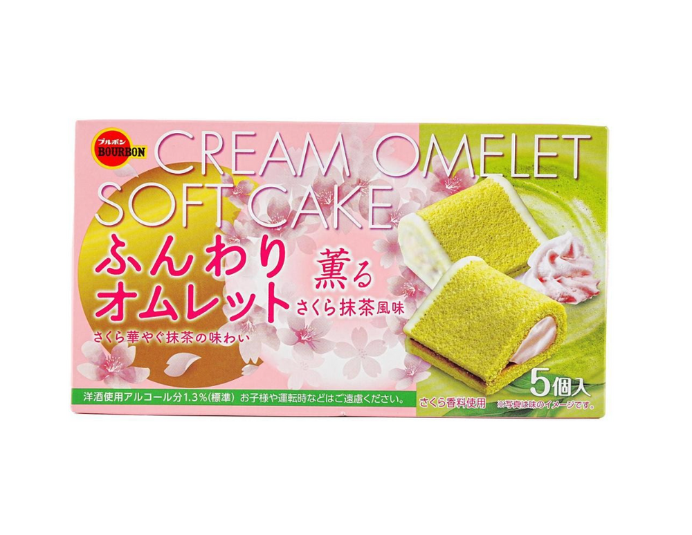 Bourbon Sakura Matcha Cream Omelet Soft Cake