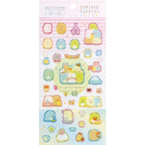 Sumikko Gurashi Rainbow Glitter Clear Sticker Sheet
