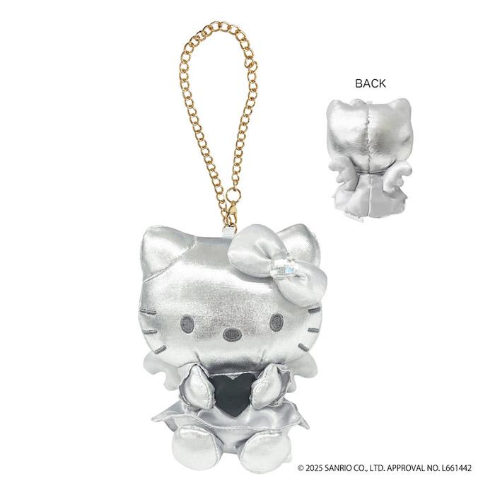 Hello Kitty Silver Leather Angel Plush Mascot
