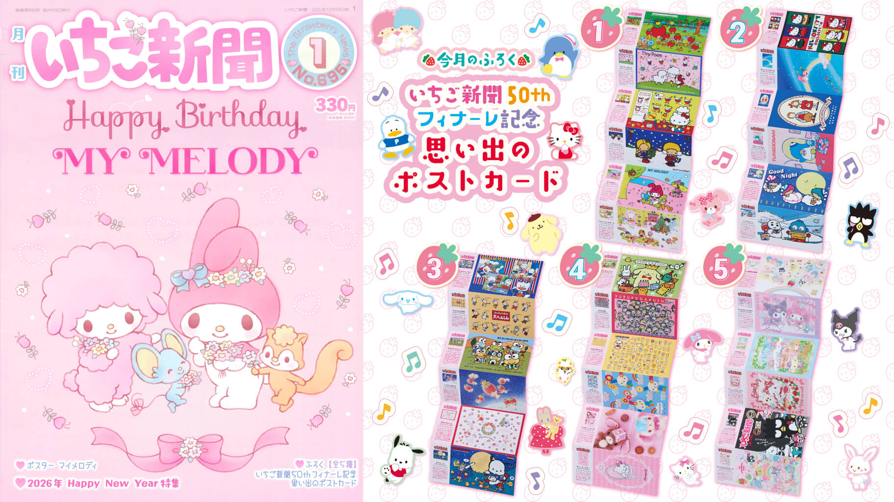 Sanrio Strawberry News #695 January 2026 – Charms LOL