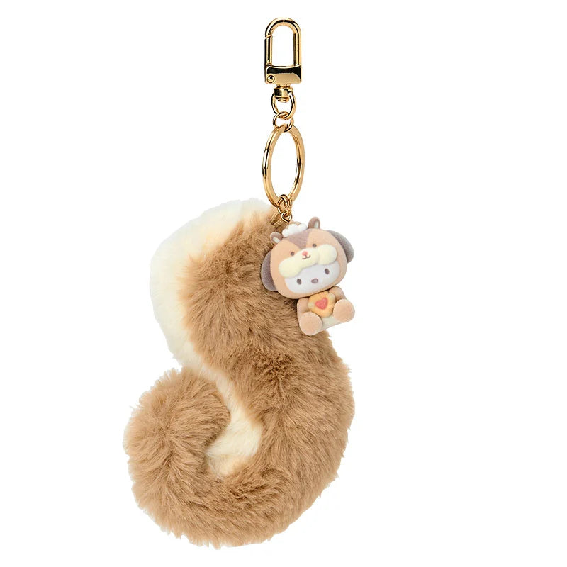Pochacco Fluffy Squirrel Keychain