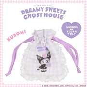 Kuromi "Dreamy Sweets Ghost House" Gingham Mini Drawstring Bag