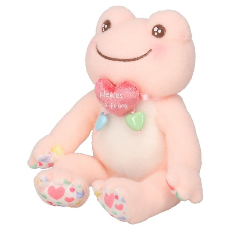 Pickles the Frog Smile Heart Bean Plush [Pink]