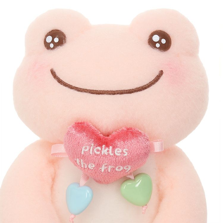 Pickles the Frog Smile Heart Bean Plush [Pink]