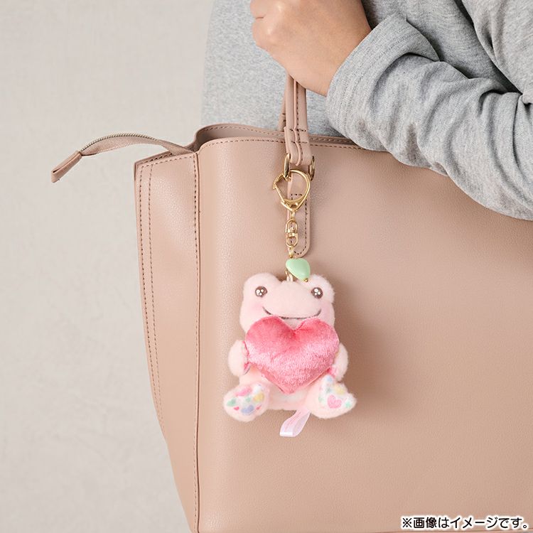 Pickles the Frog Smile Heart Bean Plush Mascot [Pink]