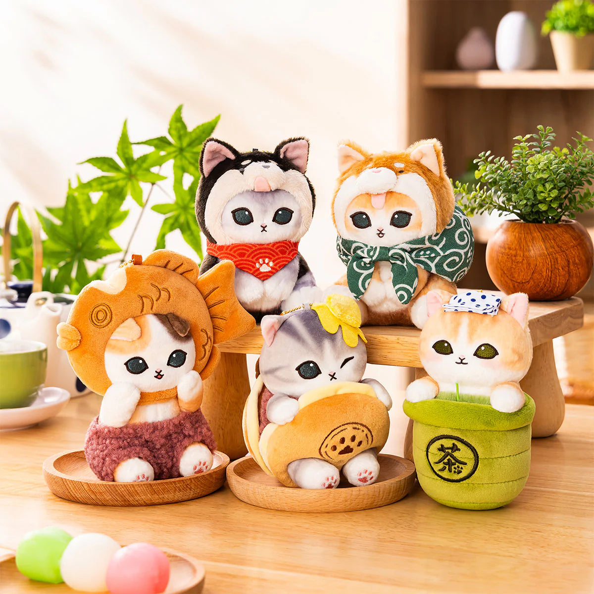 Mofusand Japanese Sweets Cat Plush Mascot [Tea]