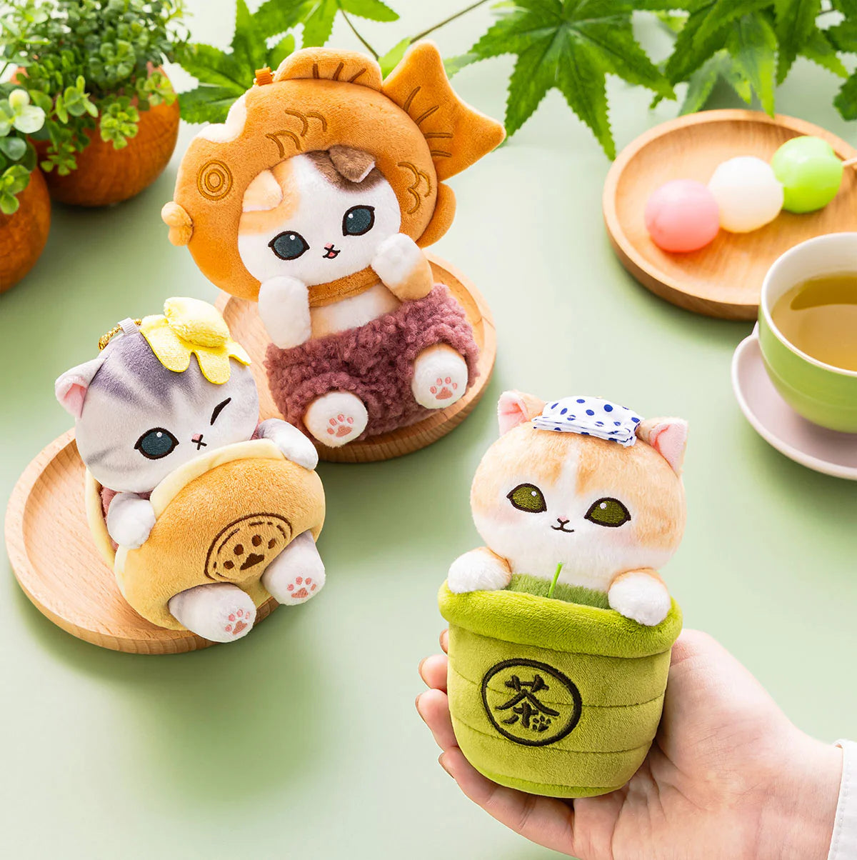 Mofusand Japanese Sweets Cat Plush Mascot [Tea]