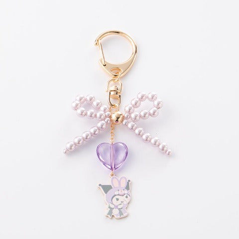 Kuromi Bunny Ribbon Pearl Beaded Strap