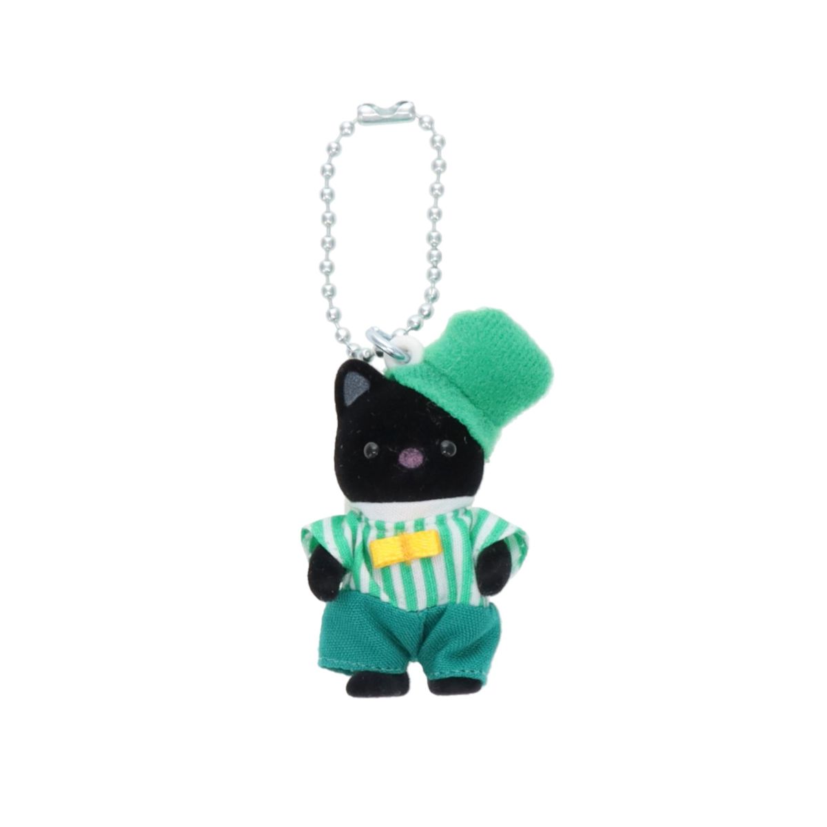 Sylvanian Families Black Cat Green Tux Keychain