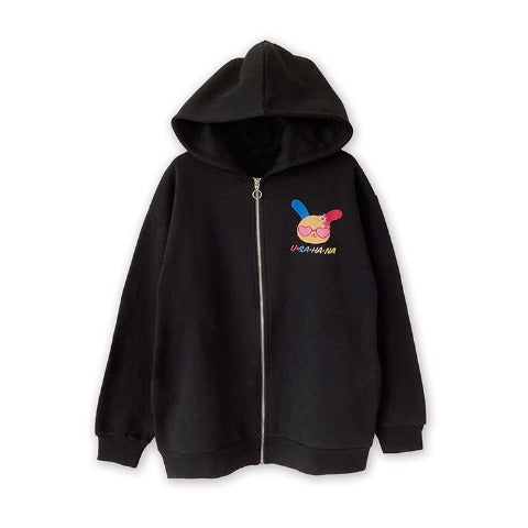 Usahana Zip-Up Hoodie [Black]