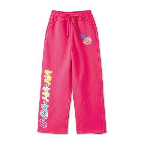 Usahana Fleece-lined Sweatpants [Pink]