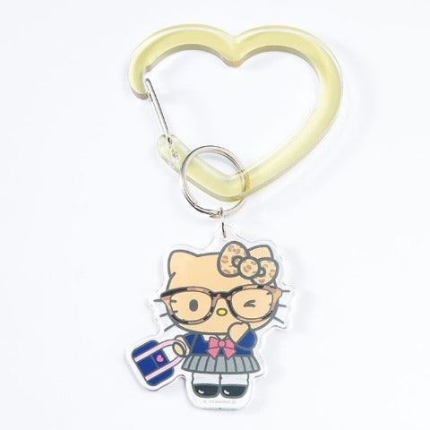 Hello Kitty Tan School Girl Heart Carabiner