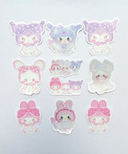 My Melody x Kuromi x Wish Me Mell Pream Sticker Set