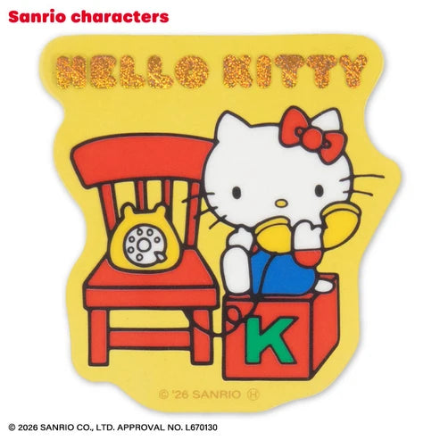 Hello Kitty Retro Clear Sticker - Telephone