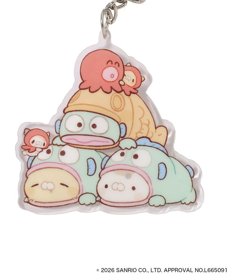 Hangyodon "Tonari no Nyanko x Sanrio" Acrylic Keychain with Tail