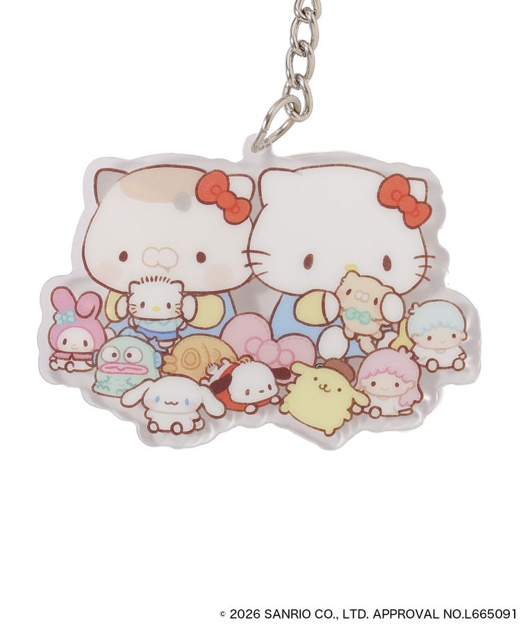 Hello Kitty "Tonari no Nyanko x Sanrio" Acrylic Keychain with Tail