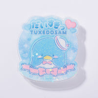 Tuxedo Sam "I Love You Fluffy" Acrylic Clip Badge
