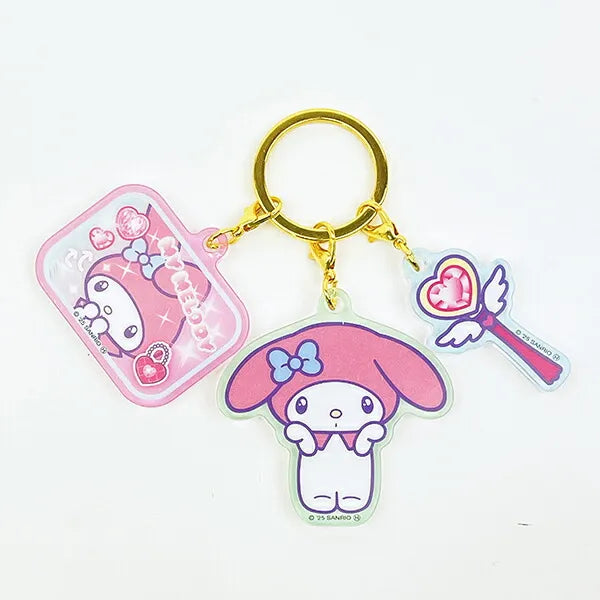 Sanrio Characters Heart Pounding 3-strands Keychain