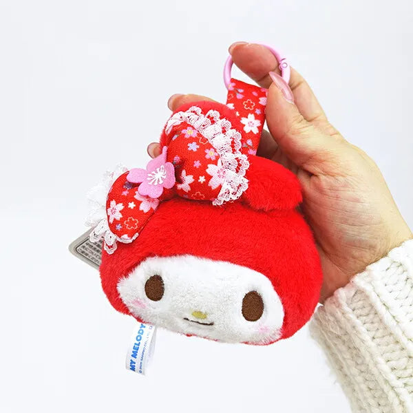 My Melody Sakura Kimono Face Plush Red