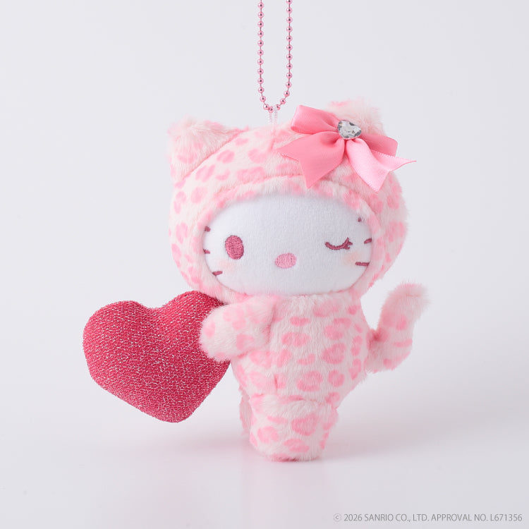 Hello Kitty Leopard Print Heart Mascot Plush