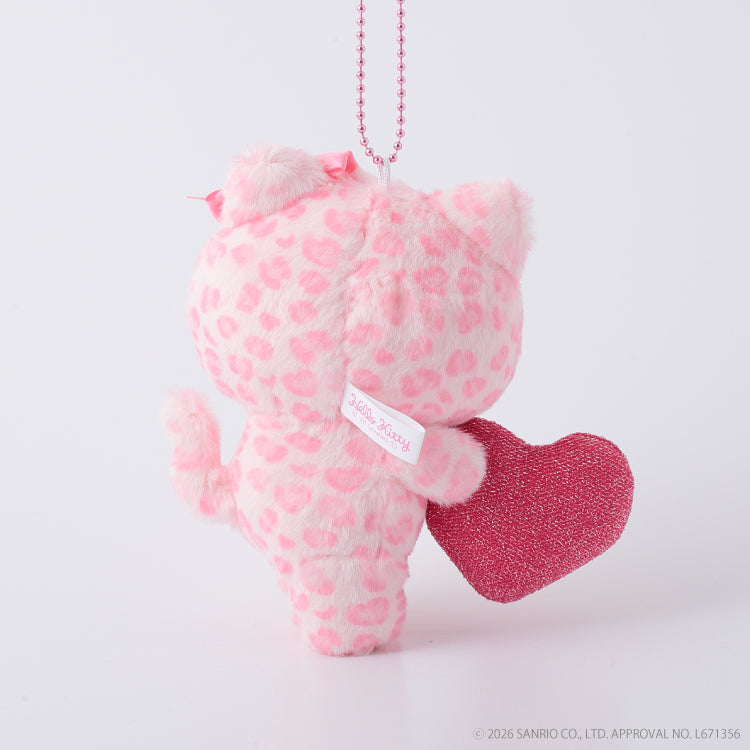 Hello Kitty Leopard Print Heart Mascot Plush