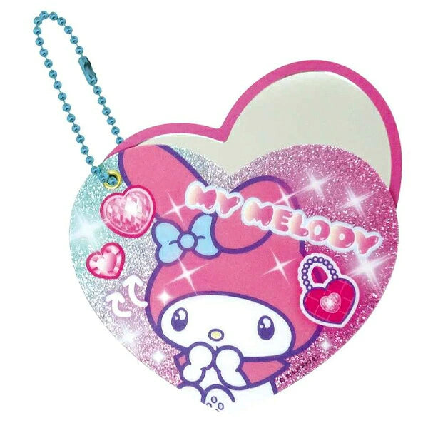 Sanrio Characters Heart Pounding Sparkly Slide Mirror