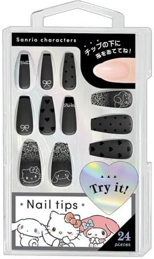 Sanrio Characters Nail Tips [Black]
