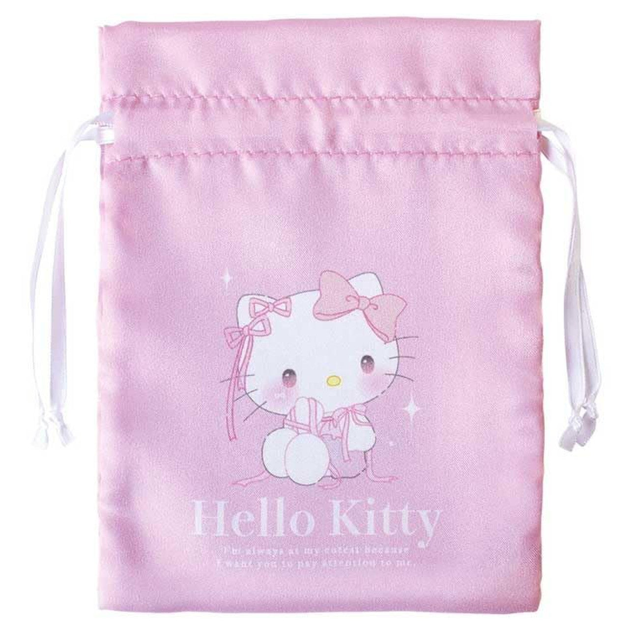 Hello Kitty "Ballet Core" Satin Drawstring Bag