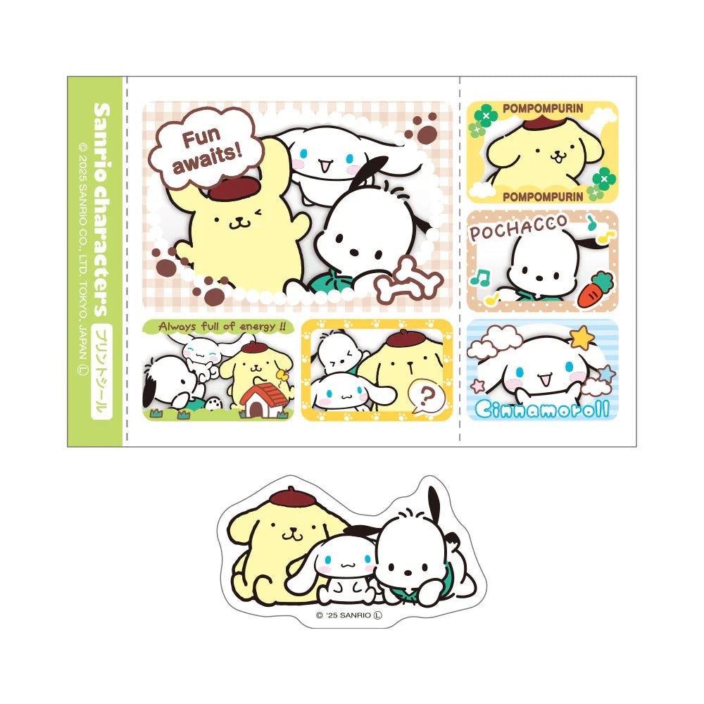 Cinnamoroll & PomPomPurin & Pochacco Purikura Sticker Bag