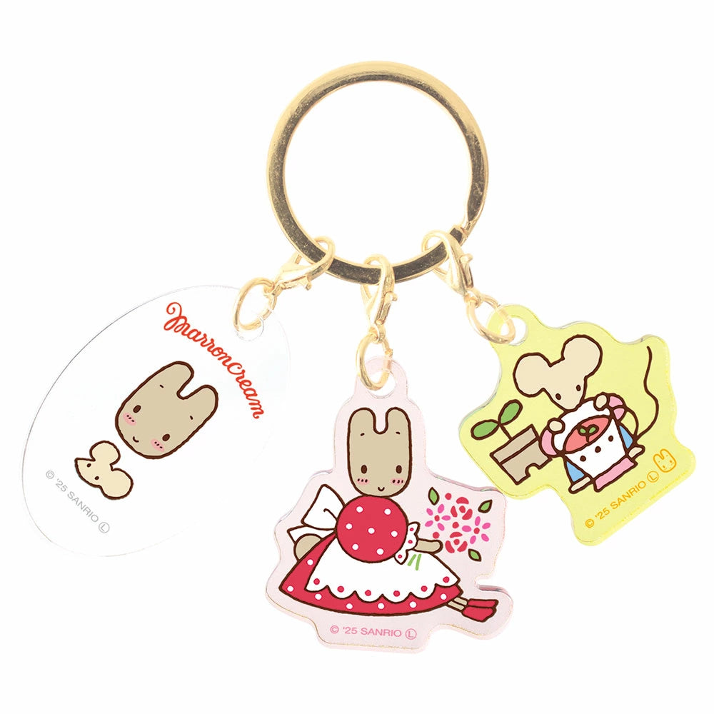Marroncream 3-Charm Keychain