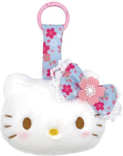 Hello Kitty Sakura Kimono Face Plush Blue