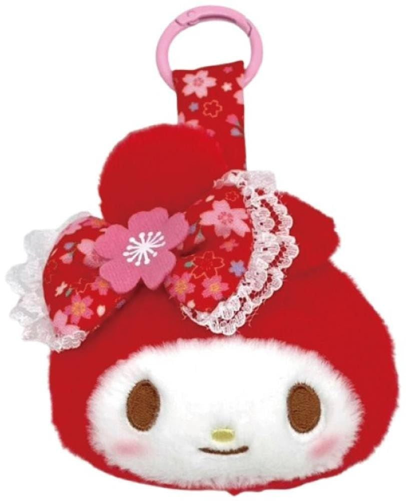 My Melody Sakura Kimono Face Plush Red