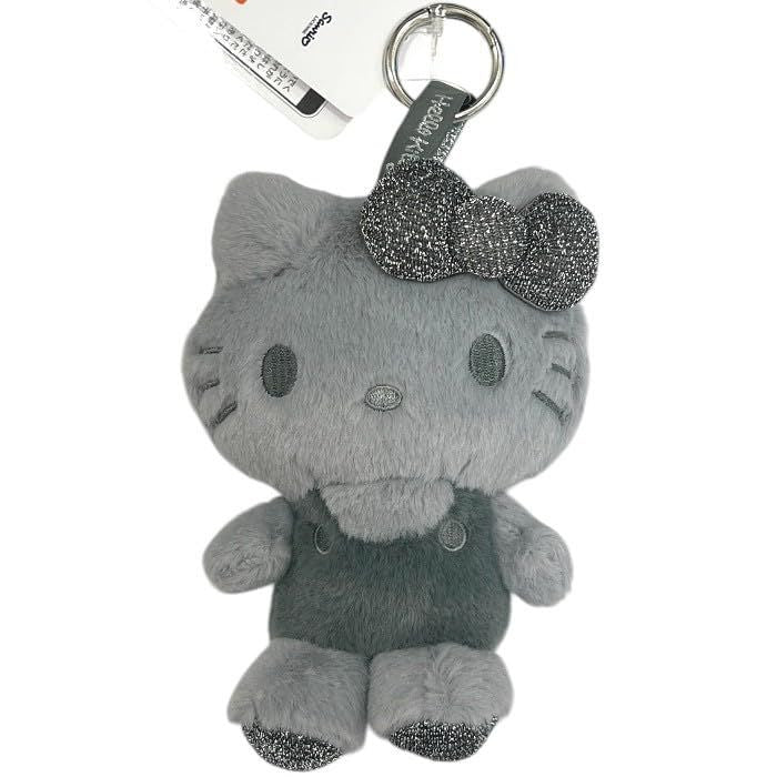 Hello Kitty Fluffy Glitter Plush Mascot [Gray]