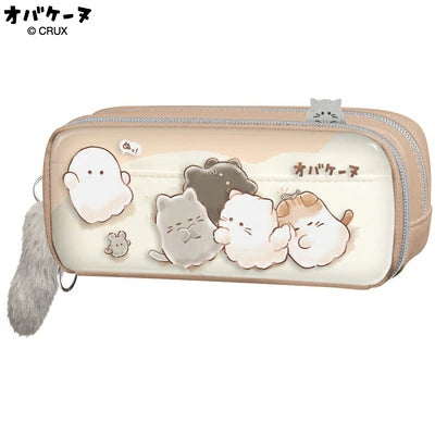 Obakenu "With the Cat Tribe" Pen Pouch [Brown]