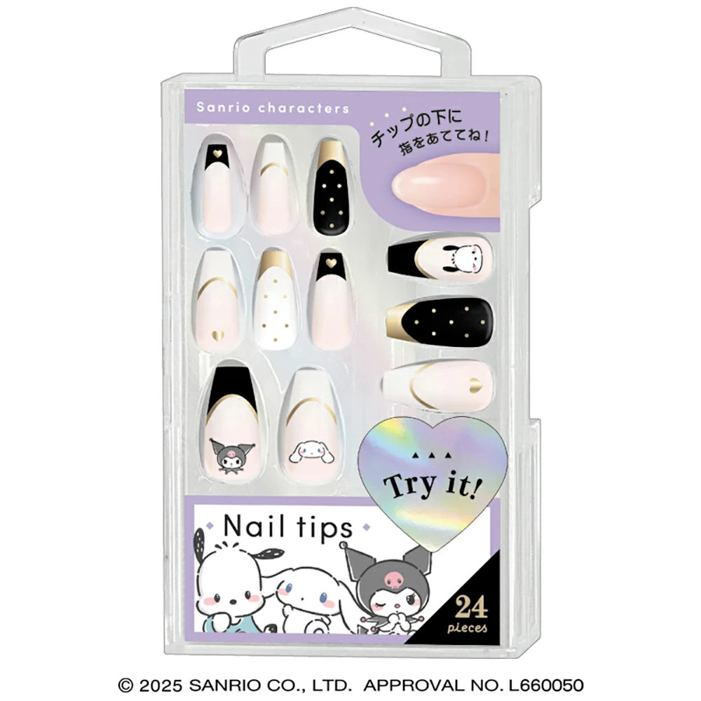 Sanrio Characters Nail Tips [Whirte French Tip]
