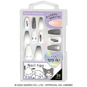 Sanrio Characters Nail Tips [Black Glitter]