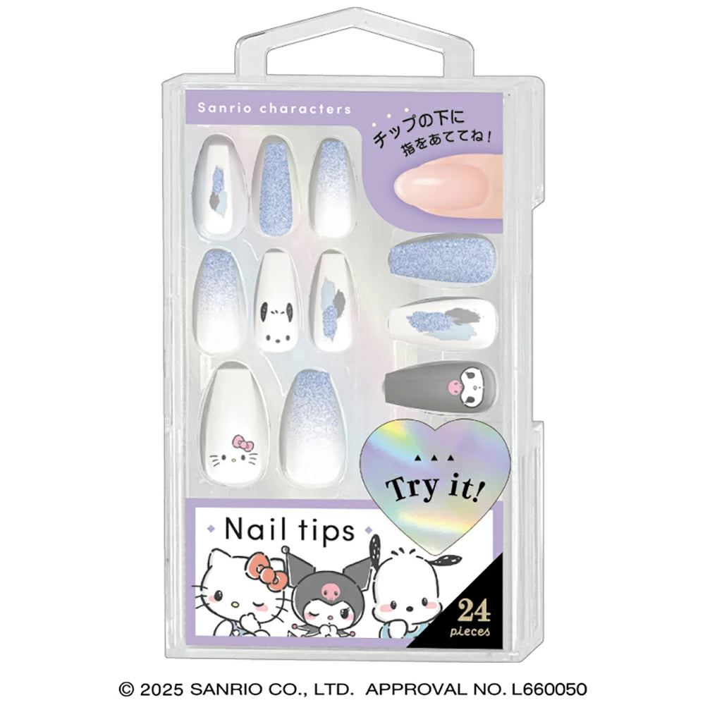 Sanrio Characters Nail Tips [Blue Glitter]