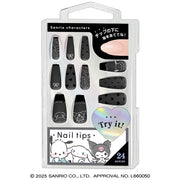 Sanrio Characters Nail Tips [Black French Tip]