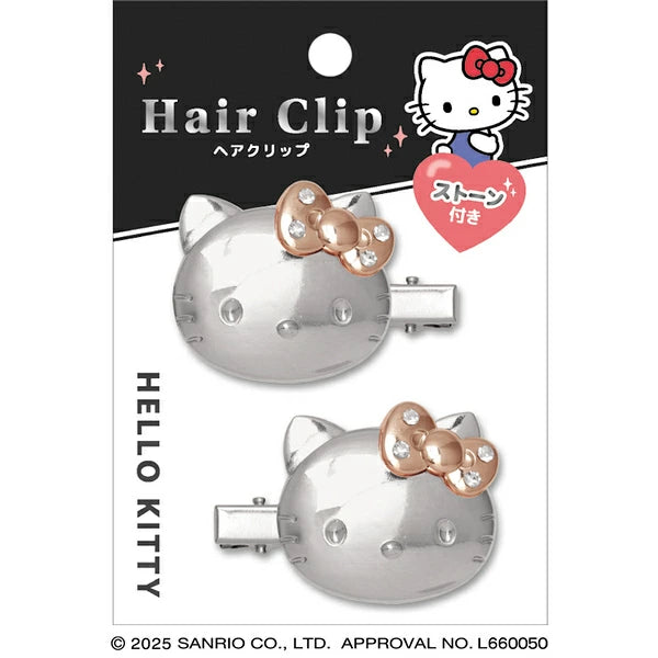 Hello Kitty Metallic Hair Clips [Silver]