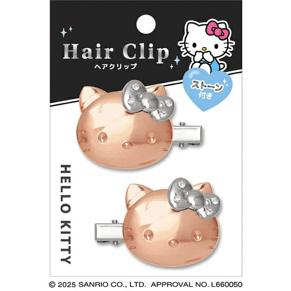 Hello Kitty Metallic Hair Clips [Rose Gold]