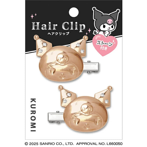 Kuromi Metallic Hair Clips [Rose Gold]