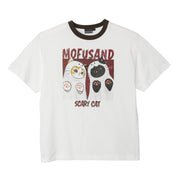Mofusand "SCARY CAT" T-shirt [White]