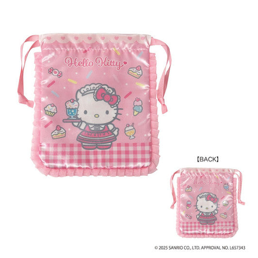 Hello Kitty Lovely Frill Drawstring Bag [Maid]