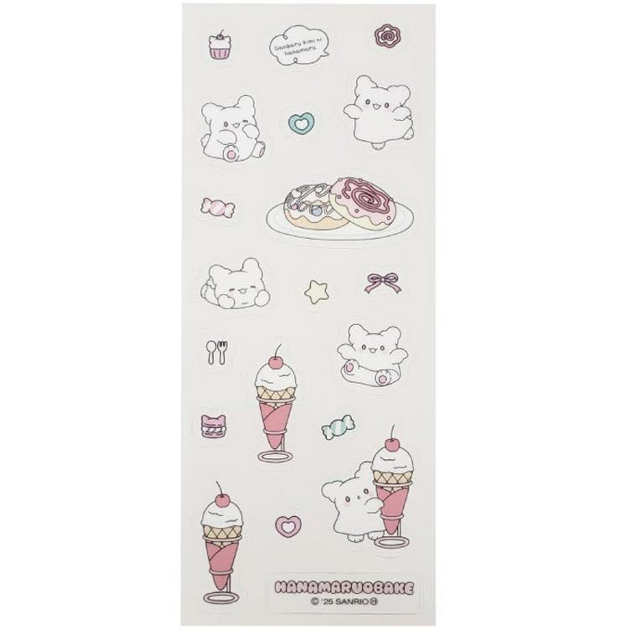 Hanamaruobake Clear Sticker Pink