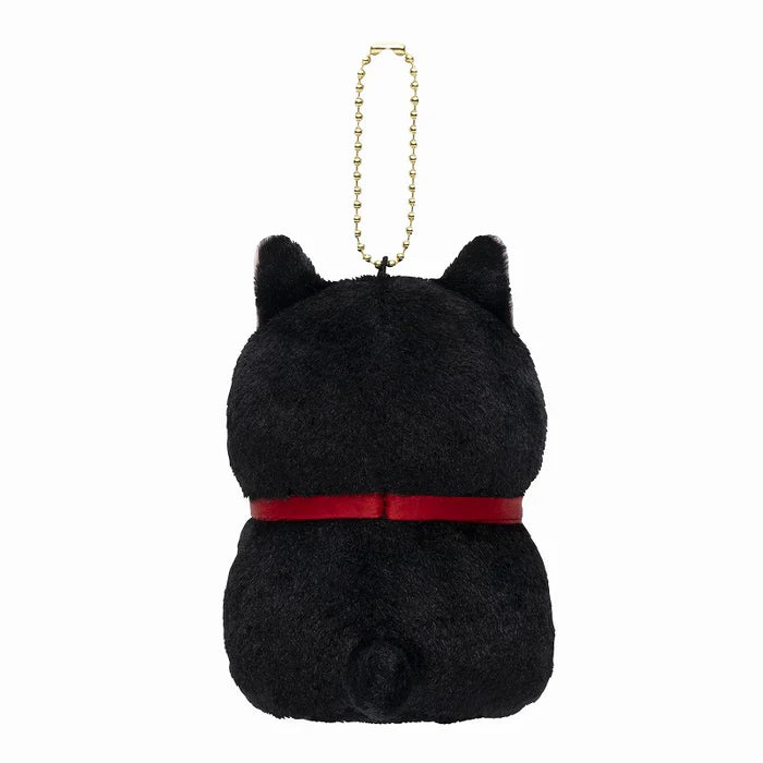 Mofusand Sitting Black Cat Plush Mascot [Red]