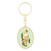 Mofusand Oval Metal Keychain - Italy