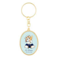 Mofusand Oval Metal Keychain - France
