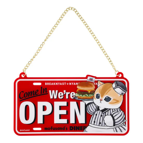Mofusand Diner Acrylic Door Plate [OPEN]